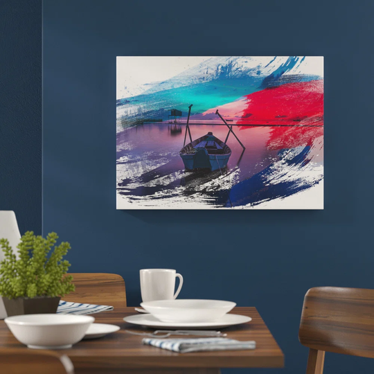 'Phu Quoc Thailand Sunrise Rowing Boat' Graphic Art Print Poster