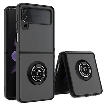 Samsung Galaxy Z Flip3 5G Hybrid Case with Tempered Glass - Black