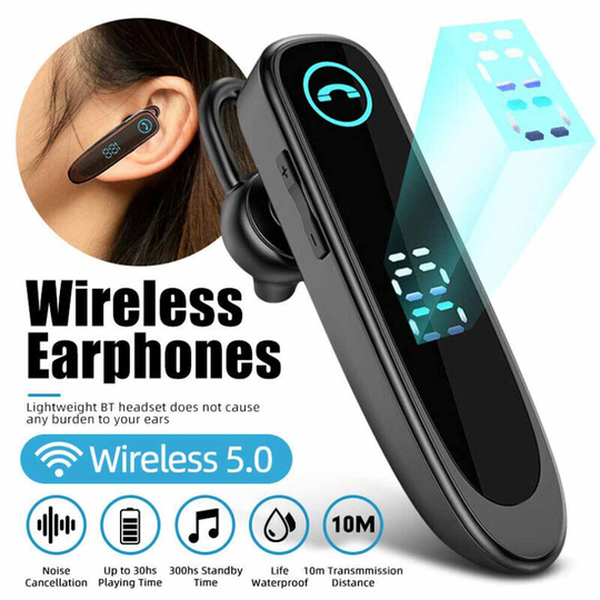 Bluetooth Wireless Headset Handsfree Earpiece Noise Cancelling