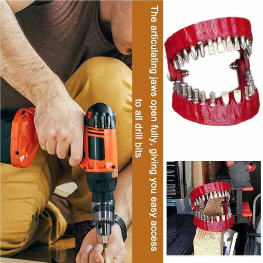 Denture Drill Bit Holders Model Layout for 1/4" Hex Bit and Drive Bit Adapters