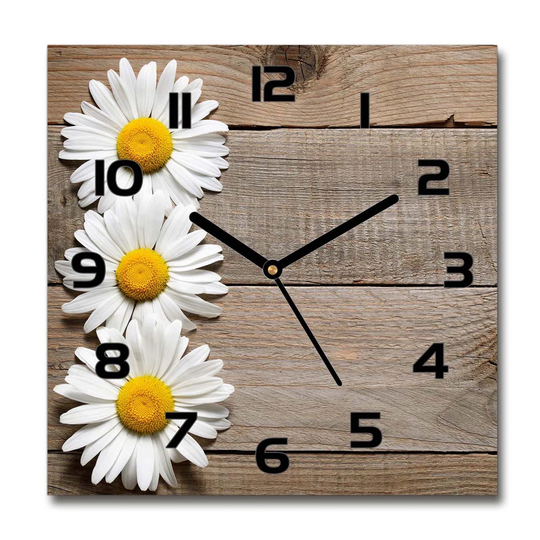 Daisies Wood Silent Wall Clock
