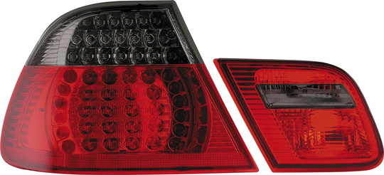 Set LED Tail Lights BMW 3-Series E46 Coupe 1999-2003 - Red / Smoke DL BMR27S AutoStyle DL BMR27S