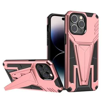 V-Shaped Magnetic iPhone 14 Pro Max Hybrid Case - Rose Gold