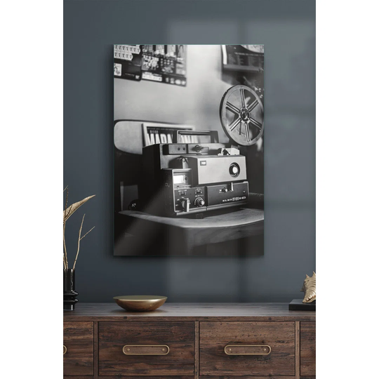 Grey Camera - Unframed Photograph on Glass