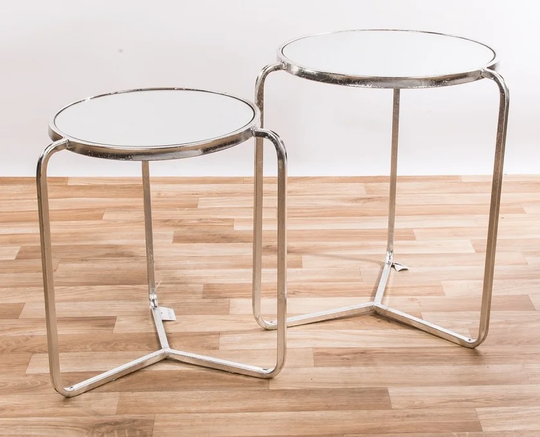Burrill Metal Mirrored 2 Piece Nest of Tables