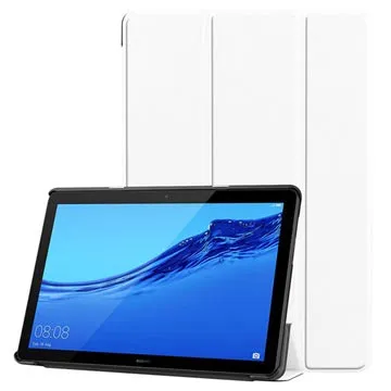 Tri-Fold Series Huawei MediaPad T5 10 Folio Case - White