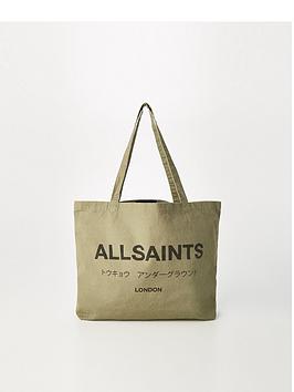 Allsaints Underground Shopper Tote Bag - Green/Black