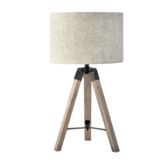 46.5Cm Grey/Black Tripod Table Lamp