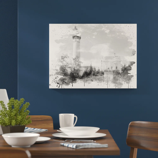 'Architecture Lighthouse US Reservation, Michigan' Graphic Art Print Poster