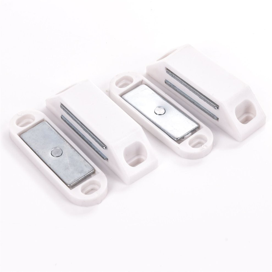 1 Pair HEAVY DUTY MAGNETIC WARDROBE DOOR CATCHES Cabinet Furniture Kitchen WHITE