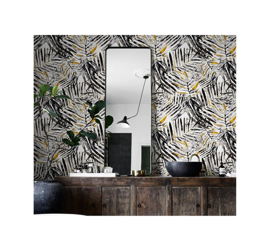 Jayzeon Vintage Monstera Gold Wallpaper