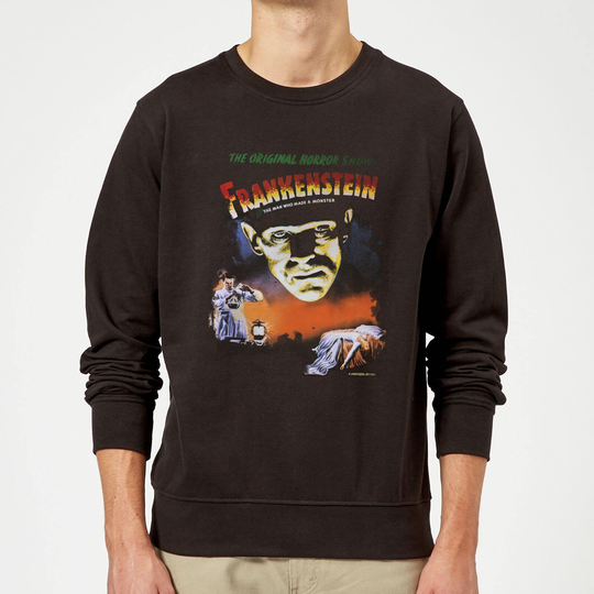 Universal Monsters Frankenstein Vintage Poster Sweatshirt - Black - L