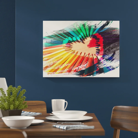 'Rainbow-Coloured Crayon Pencils' Graphic Art Print Poster