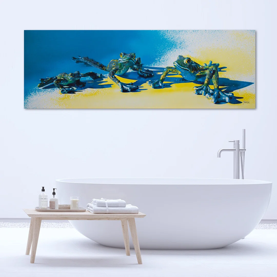 Canvas Print Frogs Animals Blue