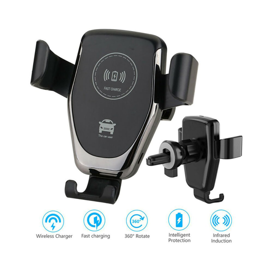 Fast Wireless Qi Charger Car Phone Mount Holder Bracket For iPhone 8 X Max 11 Pro