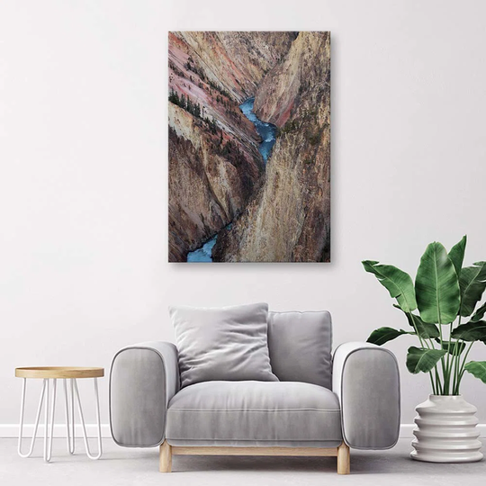 Canvas Print River Mountains Nature