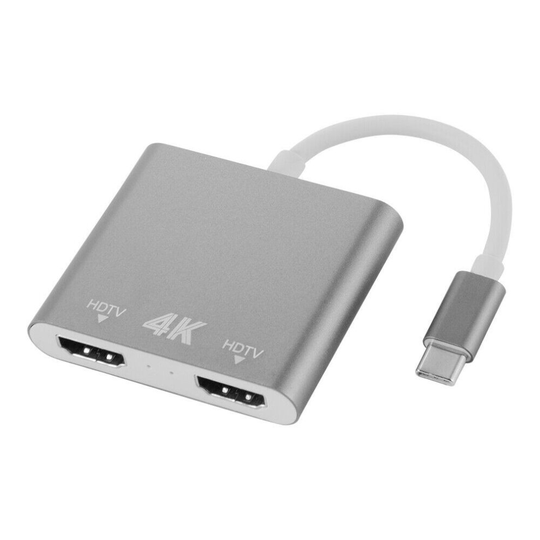 USB Type C Dual HDMI Adapter Type-C Display Port to HDMI Multiport Hub
