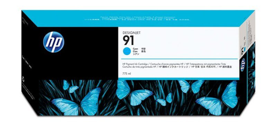 HP 91 Cyan Original Ink Cartridge - Standard Yield 775ml - C9467A