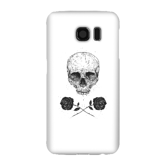 Balazs Solti Skull And Roses Phone Case for iPhone and Android - Samsung S6 - Snap Case - Matte
