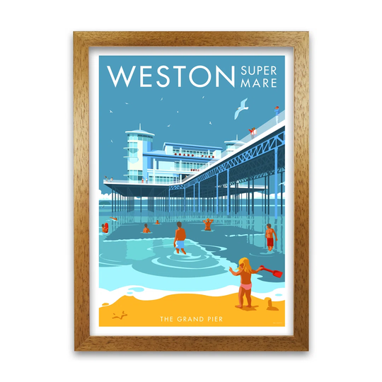 Weston Pier - Graphic Art Print on Paper