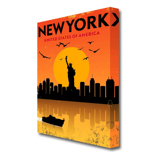 Statue of Liberty Poster New York - Wrapped Canvas Graphic Art Print