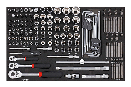 Sonic Socket Set 1/4", 3/8" & 1/2", 160 Piece 316001