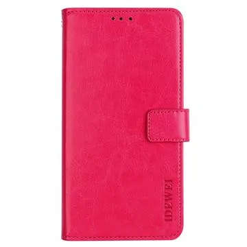 Idewei iPhone 14 Wallet Case with Magnetic Closure - Hot Pink