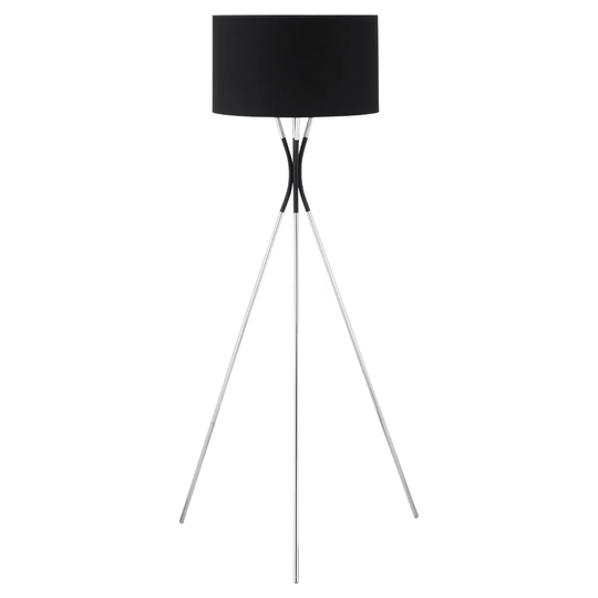 HOMCOM Modern Tripod Floor Lamp With Fabric Lampshade
