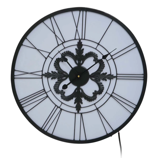Interiors by PH Roman Numeral Black And White Led Wall Clock