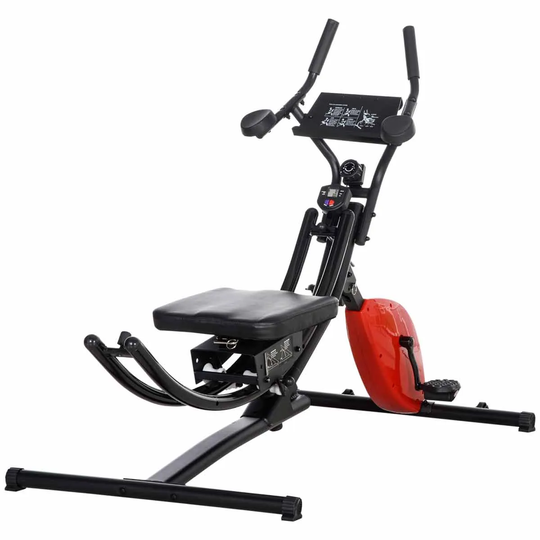 Homcom Abs Trainer And Exercise Bike W/ Adjustable Heights And Resistance Black And Red
