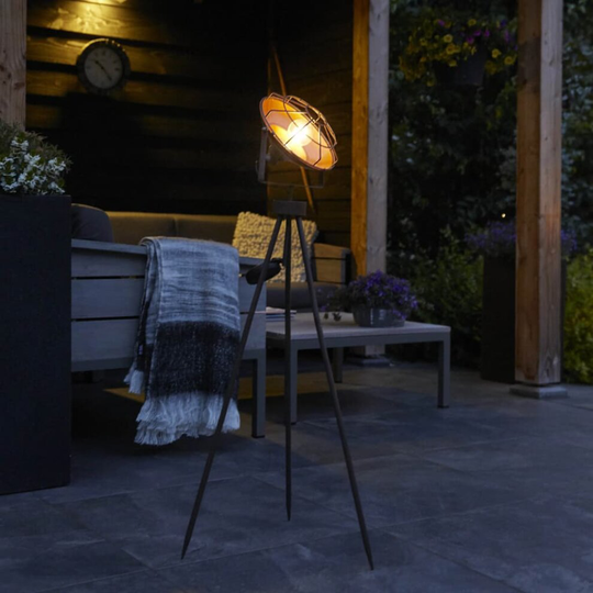 Luxform Solar LED Garden Studio Lamp Outdoor Patio Lighting Tripod Floor Light