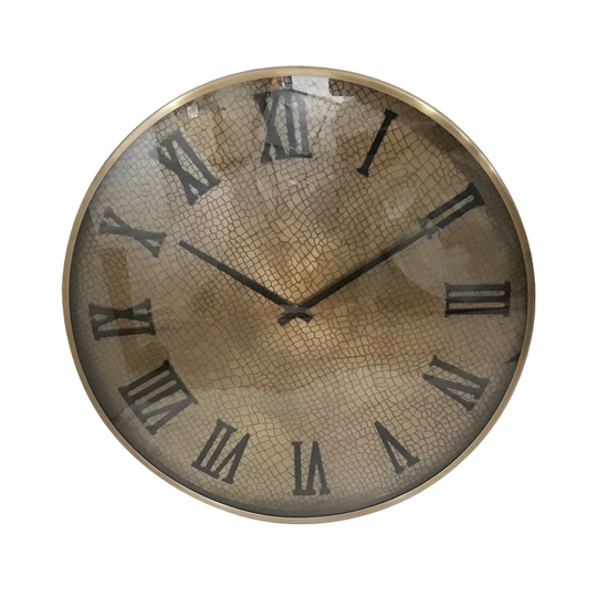 Kadon 60cm Wall Clocks for Living Room Decor, Snake Skin Texture Metal Wall Clock For Bedroom