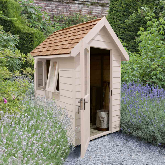 Forest Garden Forest Retreat Shed 6' x 4' w/ Installation - Painted Natural Cream
