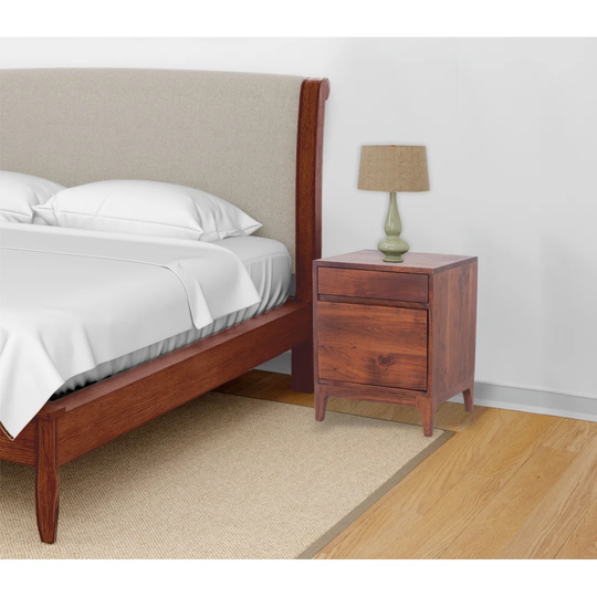 Oliphant 1 - Drawer Solid Wood Nightstand in Brown Oil Finish