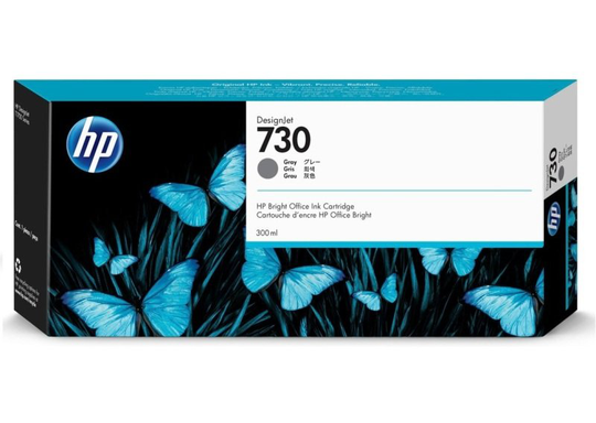 HP 730 Gray Original Designjet Ink Cartridge - High Yield 300ml - P2V72A