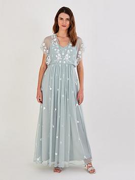 Monsoon Sophie Embroidered Maxi Bridesmaid Dress