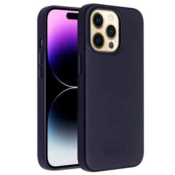 Qialino Premium Mag iPhone 14 Pro Leather Case - Navy Blue