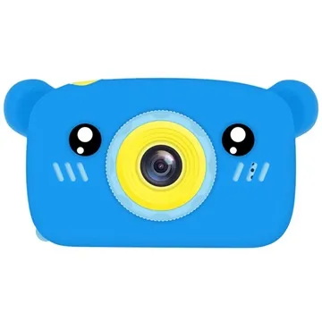 Cartoon HD Camera for Kids with 3 Games - 12MP - Bear / Blue