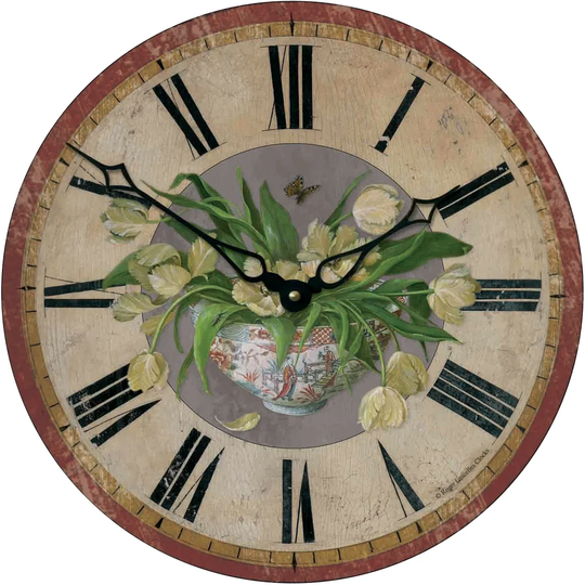 36cm Tulip Motif Wall Clock