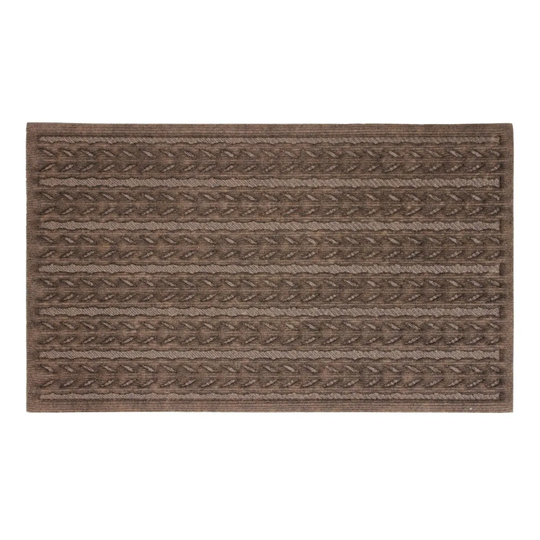 JVL 45 x 75cm Braided Scraper Door Mat - Brown