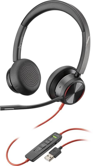 Poly Blackwire 8225 Stereo USB-A Wired Headset with Noise Cancelling Microphone
