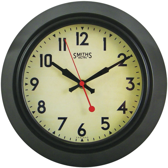 25.5cm Smiths Dial Retro / Deco Circular Wall Clock