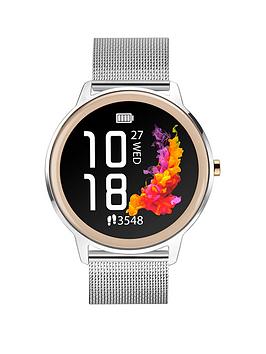 Sekonda Flex Ladies Silver Stainless Steel Bracelet With Black Dial Smartwatch