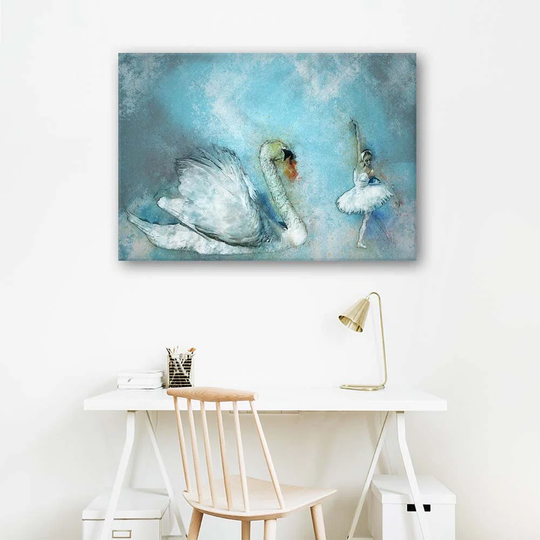 Canvas Print Swan Ballerina Turquoise