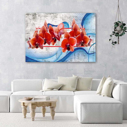 Canvas Print Red Orchid Flowers