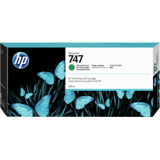 HP 747 Chromatic Green Original Designjet Ink Cartridge - Standard Yield 300ml - P2V84A