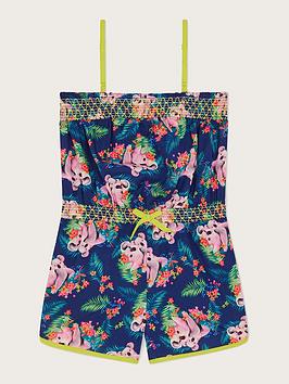 Monsoon Girls S.E.W. Koala Print Playsuit - Navy
