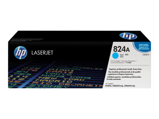 HP 824A Cyan Toner Cartridge 21,000 Pages - CB381A