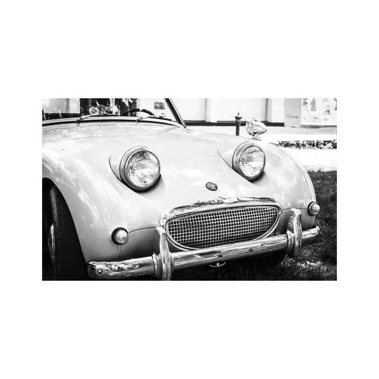 Cute Retro Car with Headlights - Wrapped Canvas Photograph Print