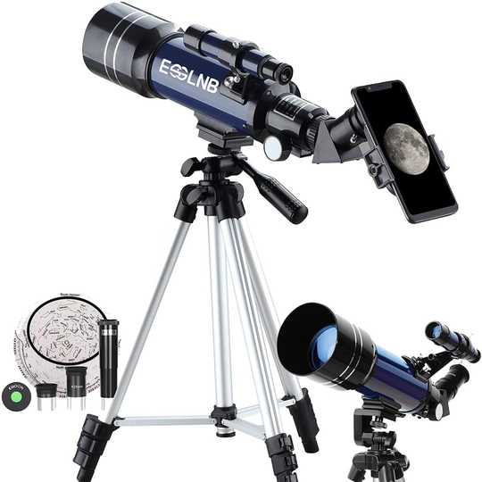 ESSLNB Telescope for Kids 70mm Refractor Telescope with Smartphone Adapter 51.6in Tripod Astronomical Telescopes for Astronomy Beginners Adults